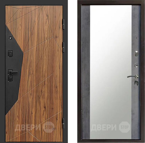 Входная металлическая Дверь Престиж Avangard Зеркало Бетон темный в Черноголовке