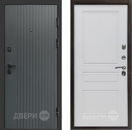 Входная металлическая Дверь Престиж Tvist Grey Классика Белый матовый в Черноголовке