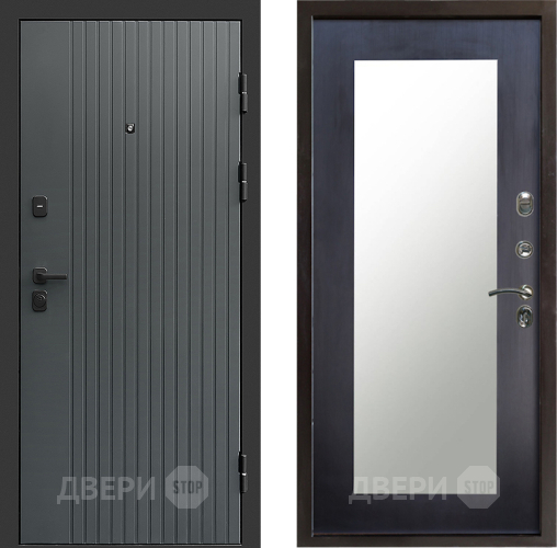 Входная металлическая Дверь Престиж Tvist Grey Зеркло Пастораль Венге в Черноголовке