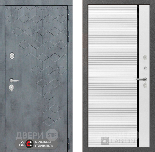 Дверь Лабиринт (LABIRINT) Бетон 22 Белый софт в Черноголовке