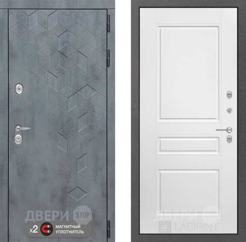 Дверь Лабиринт (LABIRINT) Бетон 03 Белый софт в Черноголовке