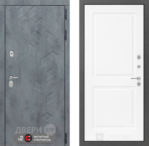 Дверь Лабиринт (LABIRINT) Бетон 11 Белый софт в Черноголовке
