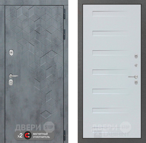 Входная металлическая Дверь Лабиринт (LABIRINT) Бетон 14 Дуб кантри белый горизонтальный в Черноголовке