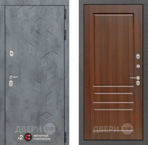 Входная металлическая Дверь Лабиринт (LABIRINT) Бетон 03 Орех бренди в Черноголовке
