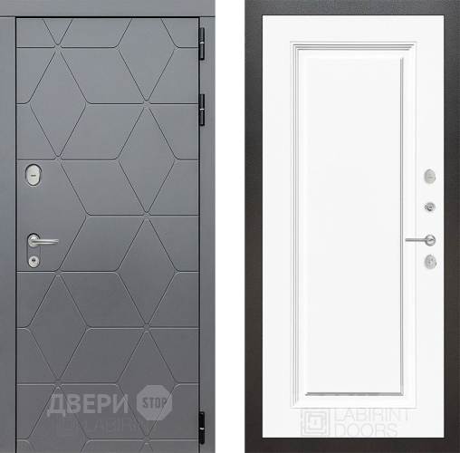 Входная металлическая Дверь Лабиринт (LABIRINT) Cosmo 27 Белый (RAL-9003) в Черноголовке