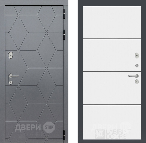 Входная металлическая Дверь Лабиринт (LABIRINT) Cosmo 25 Белый софт в Черноголовке