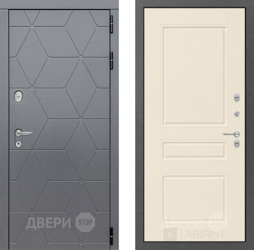 Входная металлическая Дверь Лабиринт (LABIRINT) Cosmo 03 Крем софт в Черноголовке