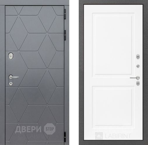 Входная металлическая Дверь Лабиринт (LABIRINT) Cosmo 11 Белый софт в Черноголовке