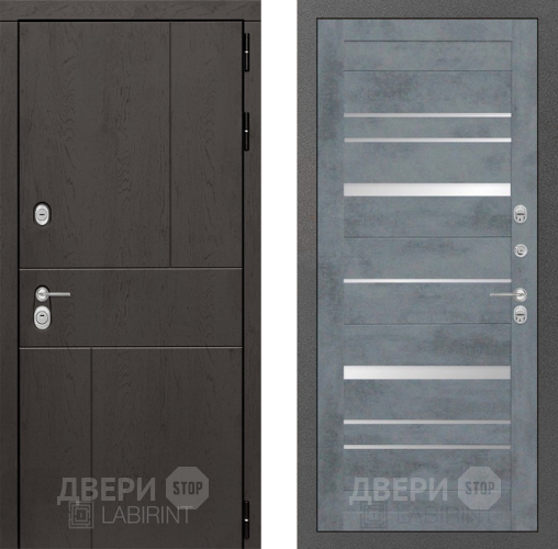 Входная металлическая Дверь Лабиринт (LABIRINT) Urban 20 Бетон темный в Черноголовке