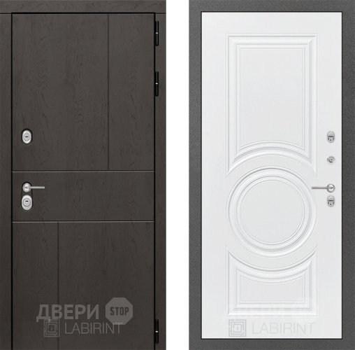 Входная металлическая Дверь Лабиринт (LABIRINT) Urban 23 Белый софт в Черноголовке