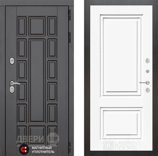 Дверь Лабиринт (LABIRINT) New York 26 Белый (RAL-9003) в Черноголовке