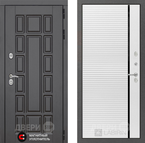 Входная металлическая Дверь Лабиринт (LABIRINT) New York 22 Белый софт в Черноголовке