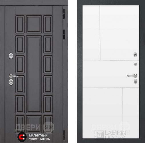 Входная металлическая Дверь Лабиринт (LABIRINT) New York 21 Белый софт в Черноголовке