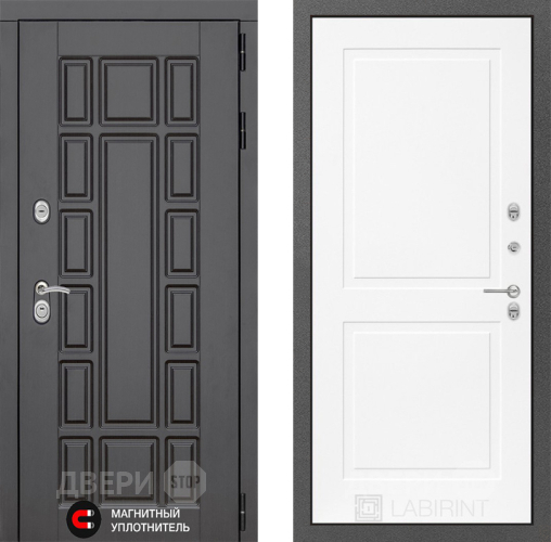 Входная металлическая Дверь Лабиринт (LABIRINT) New York 11 Белый софт в Черноголовке