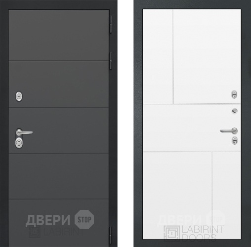 Входная металлическая Дверь Лабиринт (LABIRINT) Art 21 Белый софт в Черноголовке