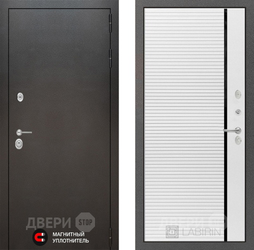 Входная металлическая Дверь Лабиринт (LABIRINT) Silver 22 Белый софт в Черноголовке