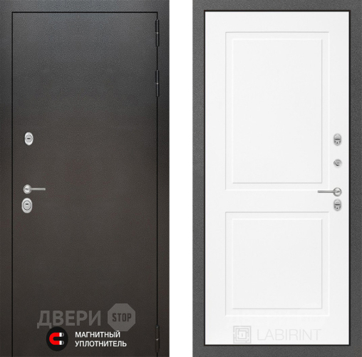 Входная металлическая Дверь Лабиринт (LABIRINT) Silver 11 Белый софт в Черноголовке