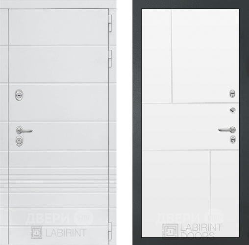 Входная металлическая Дверь Лабиринт (LABIRINT) Трендо 21 Белый софт в Черноголовке