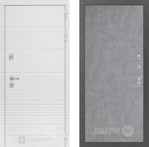 Входная металлическая Дверь Лабиринт (LABIRINT) Трендо 21 Бетон светлый в Черноголовке
