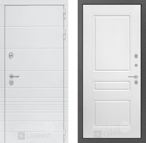 Дверь Лабиринт (LABIRINT) Трендо 03 Белый софт в Черноголовке