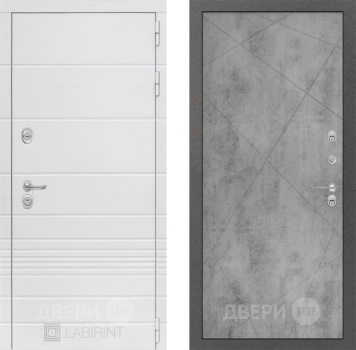 Входная металлическая Дверь Лабиринт (LABIRINT) Трендо 24 Бетон светлый в Черноголовке