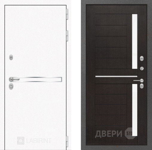 Входная металлическая Дверь Лабиринт (LABIRINT) Лайн White 02 Венге в Черноголовке
