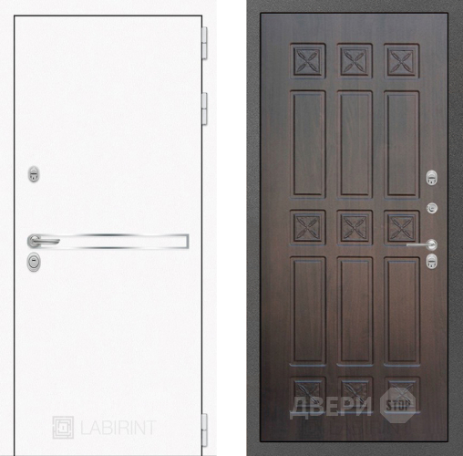 Входная металлическая Дверь Лабиринт (LABIRINT) Лайн White 16 VINORIT Алмон 28 в Черноголовке