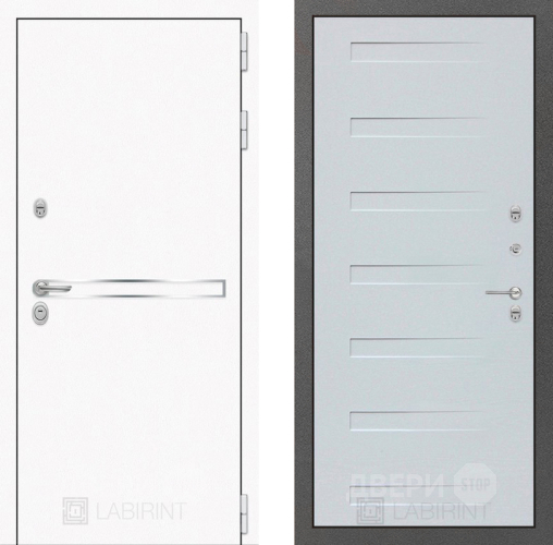 Входная металлическая Дверь Лабиринт (LABIRINT) Лайн White 14 Дуб кантри белый горизонтальный в Черноголовке