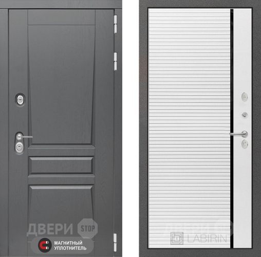 Входная металлическая Дверь Лабиринт (LABIRINT) Платинум 22 Белый софт в Черноголовке