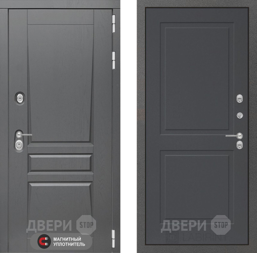 Входная металлическая Дверь Лабиринт (LABIRINT) Платинум 11 Графит софт в Черноголовке