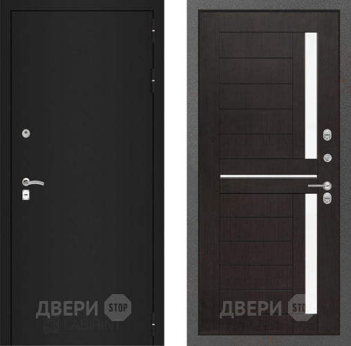 Входная металлическая Дверь Лабиринт (LABIRINT) Classic шагрень черная 02 Венге в Черноголовке