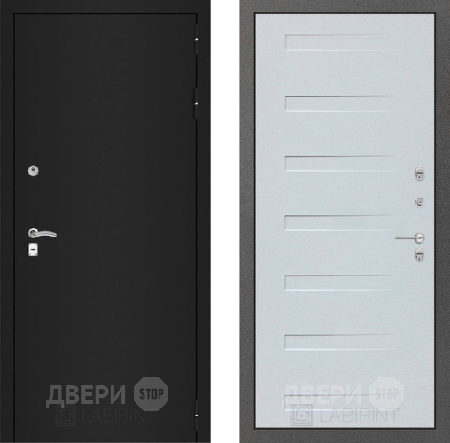 Входная металлическая Дверь Лабиринт (LABIRINT) Classic шагрень черная 14 Дуб кантри белый горизонтальный в Черноголовке