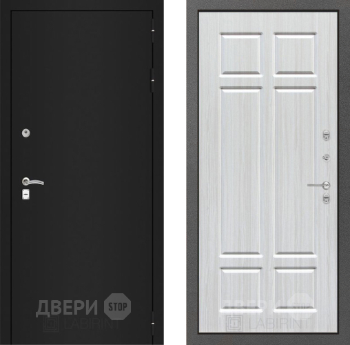Входная металлическая Дверь Лабиринт (LABIRINT) Classic шагрень черная 08 Кристалл вуд в Черноголовке