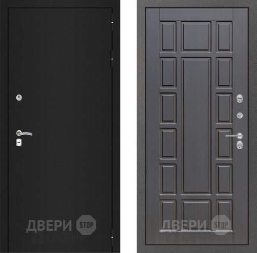 Входная металлическая Дверь Лабиринт (LABIRINT) Classic шагрень черная 12 Венге в Черноголовке