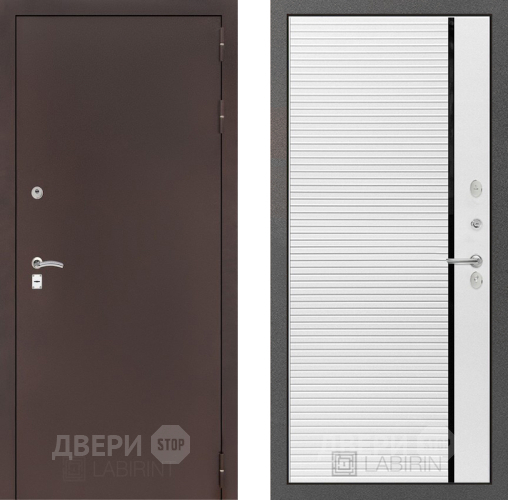 Дверь Лабиринт (LABIRINT) Classic антик медь 22 Белый софт в Черноголовке