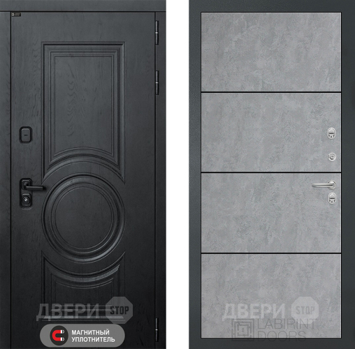 Входная металлическая Дверь Лабиринт (LABIRINT) Гранд 25 Бетон светлый в Черноголовке