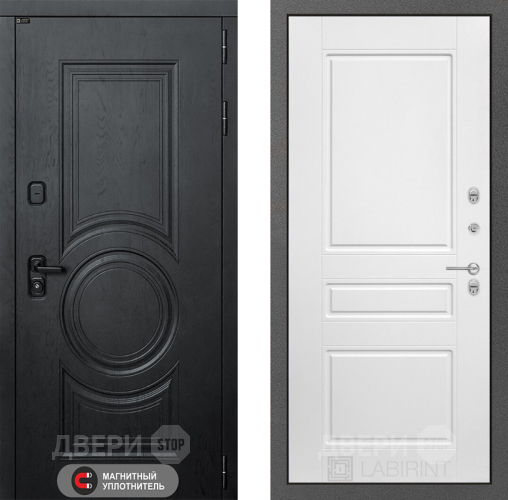Входная металлическая Дверь Лабиринт (LABIRINT) Гранд 03 Белый софт в Черноголовке