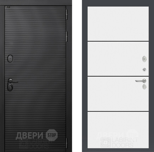 Входная металлическая Дверь Лабиринт (LABIRINT) Вулкано 25 Белый софт в Черноголовке