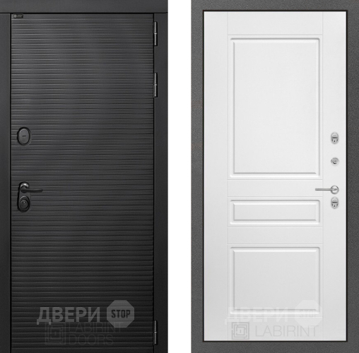 Входная металлическая Дверь Лабиринт (LABIRINT) Вулкано 03 Белый софт в Черноголовке