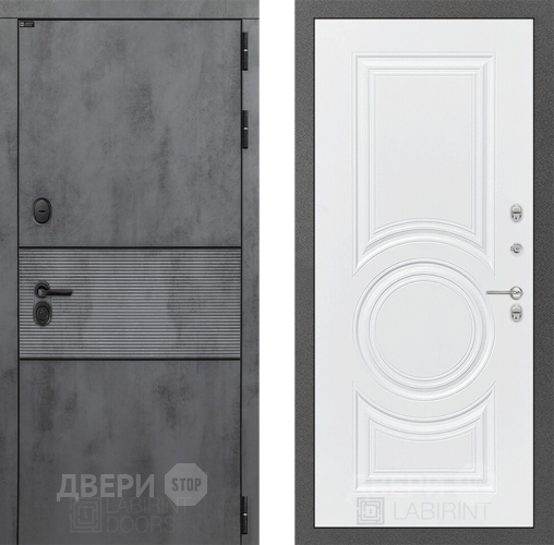 Входная металлическая Дверь Лабиринт (LABIRINT) Инфинити 23 Белый софт в Черноголовке