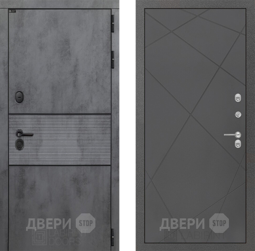 Входная металлическая Дверь Лабиринт (LABIRINT) Инфинити 24 Графит софт в Черноголовке