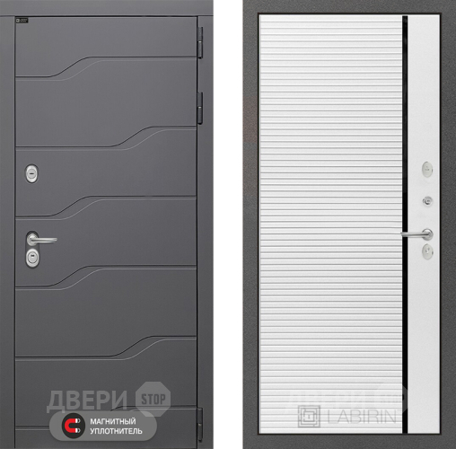 Входная металлическая Дверь Лабиринт (LABIRINT) Ривер 22 Белый софт в Черноголовке