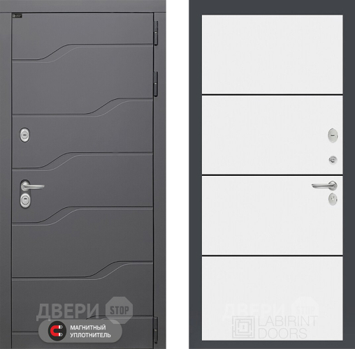 Дверь Лабиринт (LABIRINT) Ривер 25 Белый софт в Черноголовке