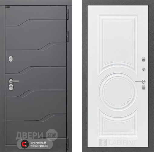 Входная металлическая Дверь Лабиринт (LABIRINT) Ривер 23 Белый софт в Черноголовке