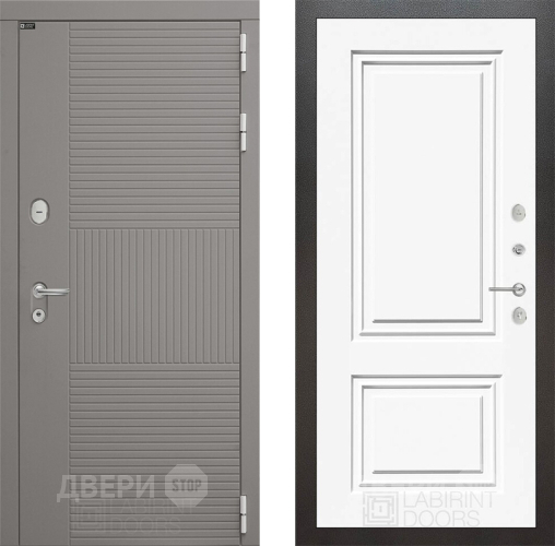 Входная металлическая Дверь Лабиринт (LABIRINT) Формо 26 Белый (RAL-9003) в Черноголовке