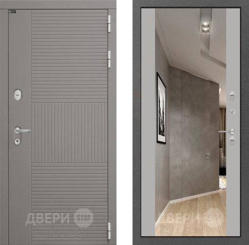 Входная металлическая Дверь Лабиринт (LABIRINT) Формо Зеркало Максимум Грей софт в Черноголовке