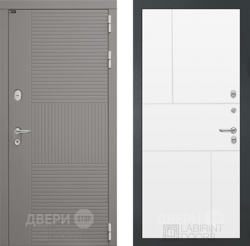 Входная металлическая Дверь Лабиринт (LABIRINT) Формо 21 Белый софт в Черноголовке