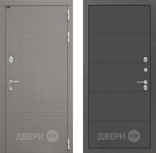 Входная металлическая Дверь Лабиринт (LABIRINT) Формо 13 Графит софт в Черноголовке
