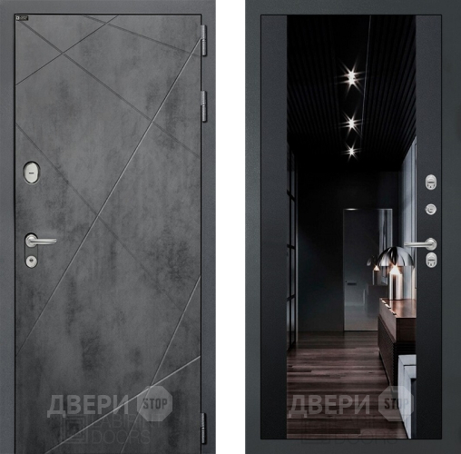 Входная металлическая Дверь Лабиринт (LABIRINT) Лофт Зеркало Максимум с тонировкой Черный кварц в Черноголовке