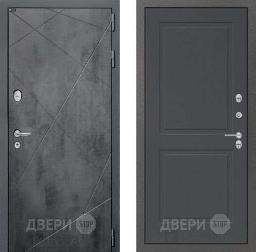Входная металлическая Дверь Лабиринт (LABIRINT) Лофт 11 Графит софт в Черноголовке